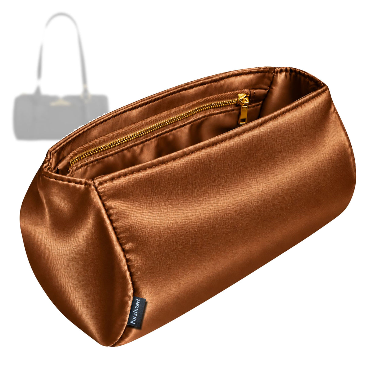 Bag Insert for (Coach, Kisslock Barrel Bag 28) Organizer Tote Purse Organiser Liner Shaper [Premium Silk Material]
