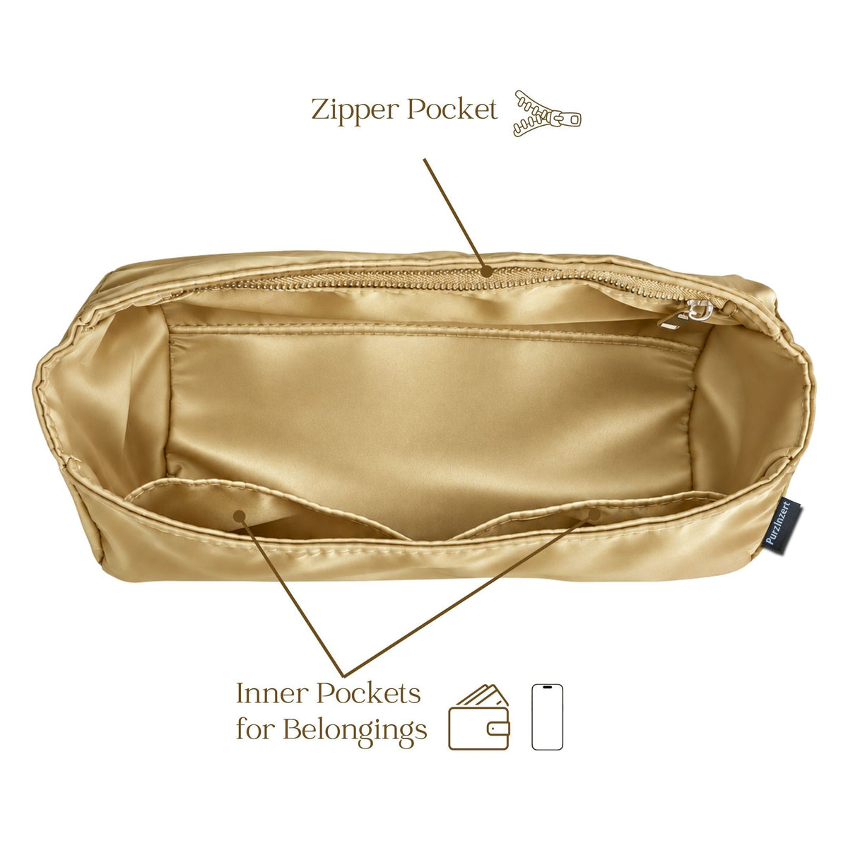 Bag Insert for (LV, Papillon 28) Organizer of Silk Fabric