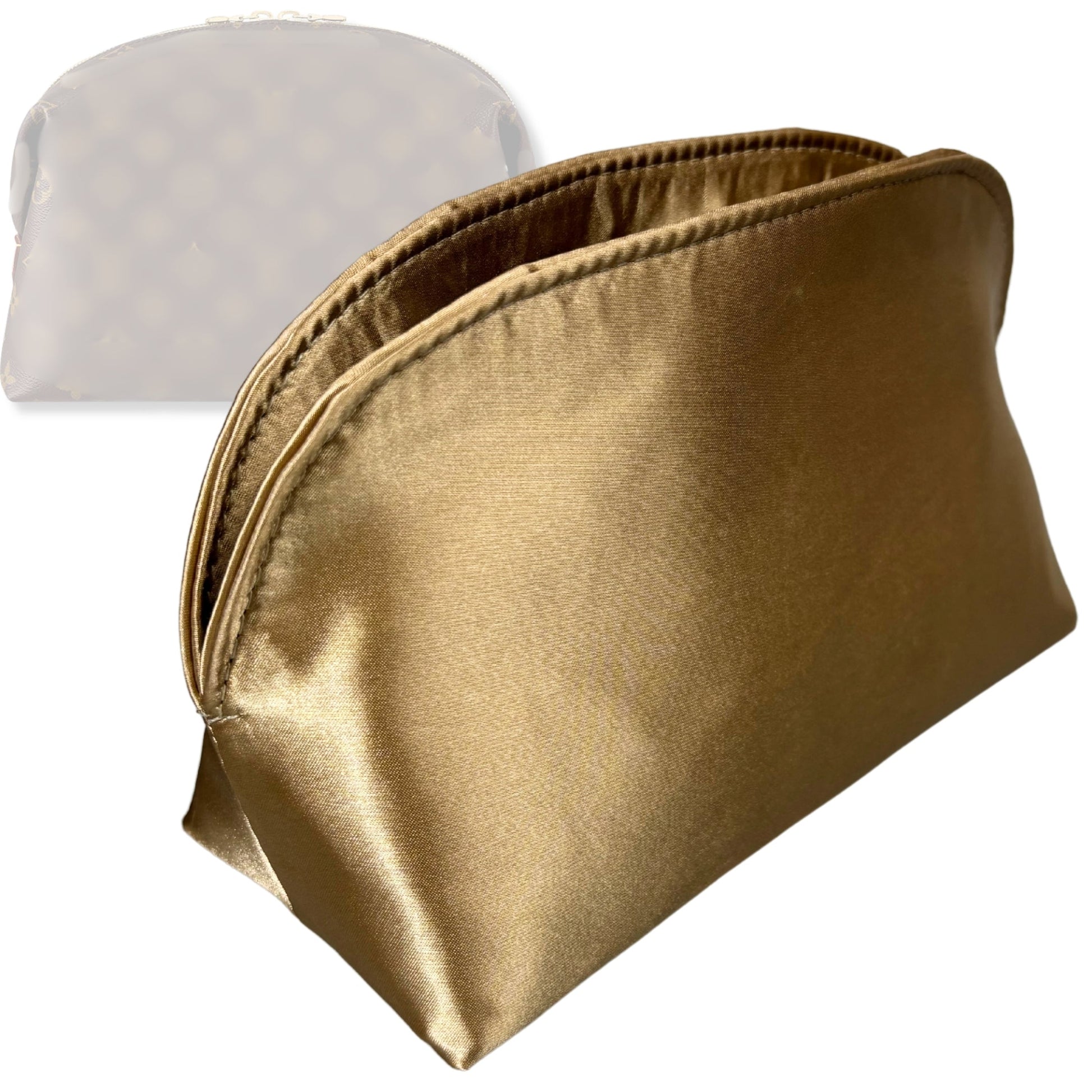Bag Insert for (LV, Cosmetic Pouch MM) Organizer Tote Purse Organiser Liner Shaper [Premium Silk Material]