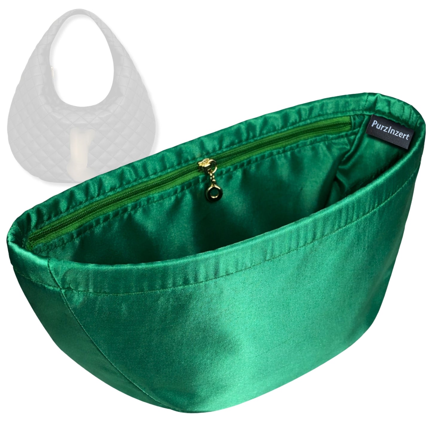 Bag Insert for (Saint Laurent (YSL), ICARE hobo) Organizer Tote Purse Organiser Liner Shaper [Premium Silk Material]