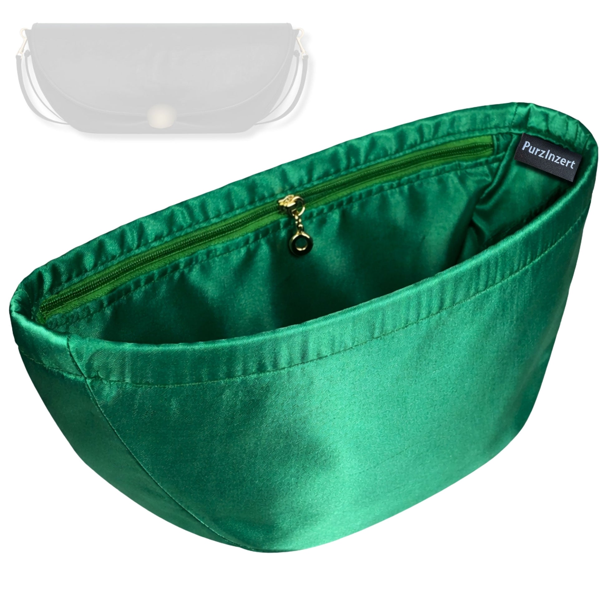 Bag Insert for (Celine, LITTLE HALFMOON SOFT TRIOMPHE IN SUPPLE SHINY LAMBSKIN) Organizer Tote Purse Organiser Liner Shaper [Premium Silk Material]