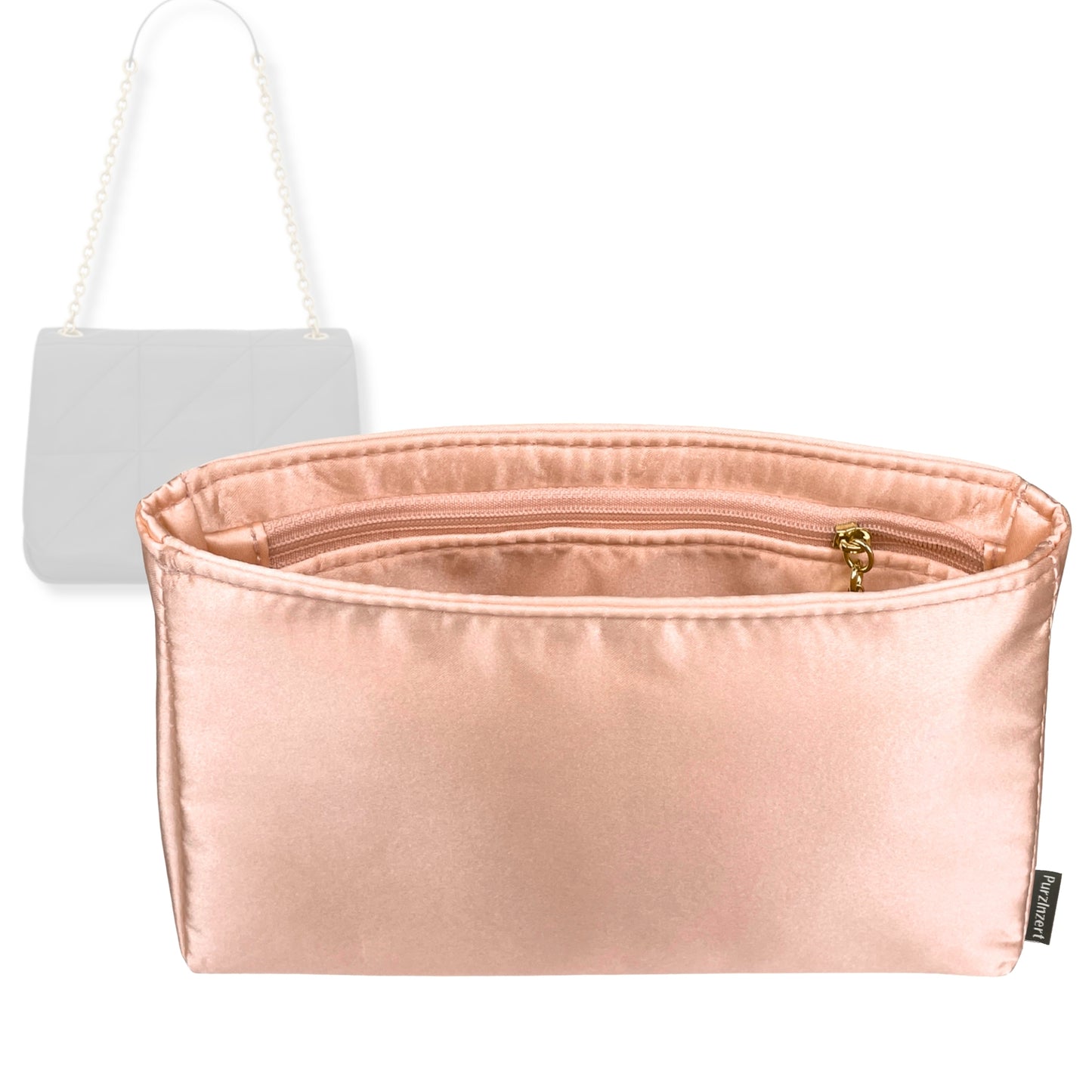 Bag Insert for (Saint Laurent (YSL), Jamie 4.3 medium in lambskin) Organizer Tote Purse Organiser Liner Shaper [Premium Silk Material]