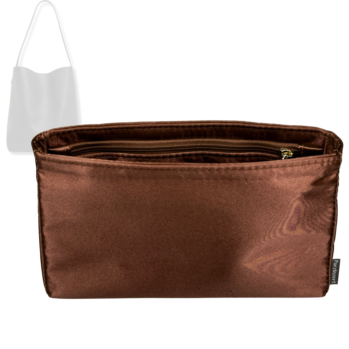 Bag Insert for (Mansur Gavriel, Mini Everyday Cabas) Organizer Tote Purse Organiser Liner Shaper [Premium Silk Material]