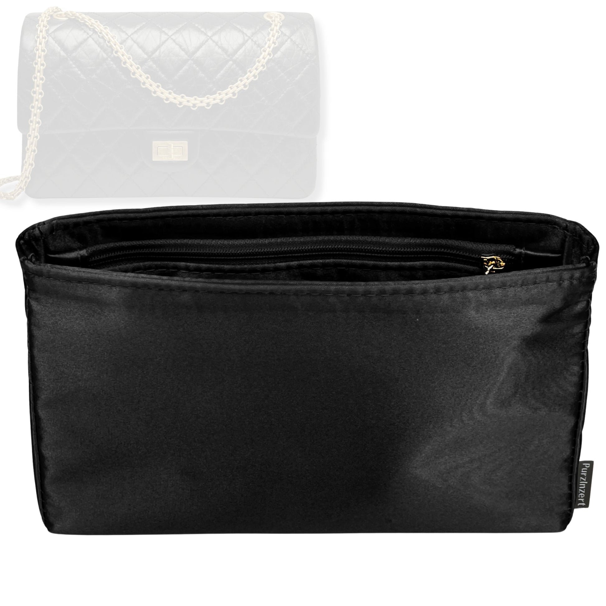 Bag Insert for (Chanel, 2.55 Handbag Large 28cm) Organizer Tote Purse Organiser Liner Shaper [Premium Silk Material]
