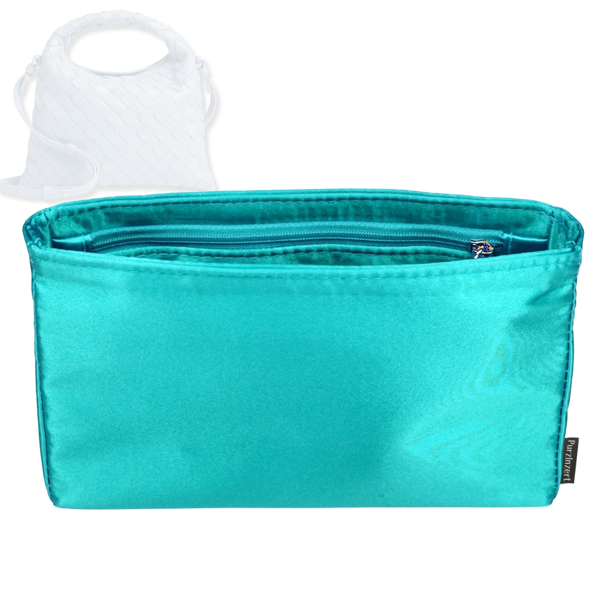 Bag Insert for (Bottega Veneta, BV Hop Mini) Organizer Tote Purse Organiser Liner Shaper [Premium Silk Material]