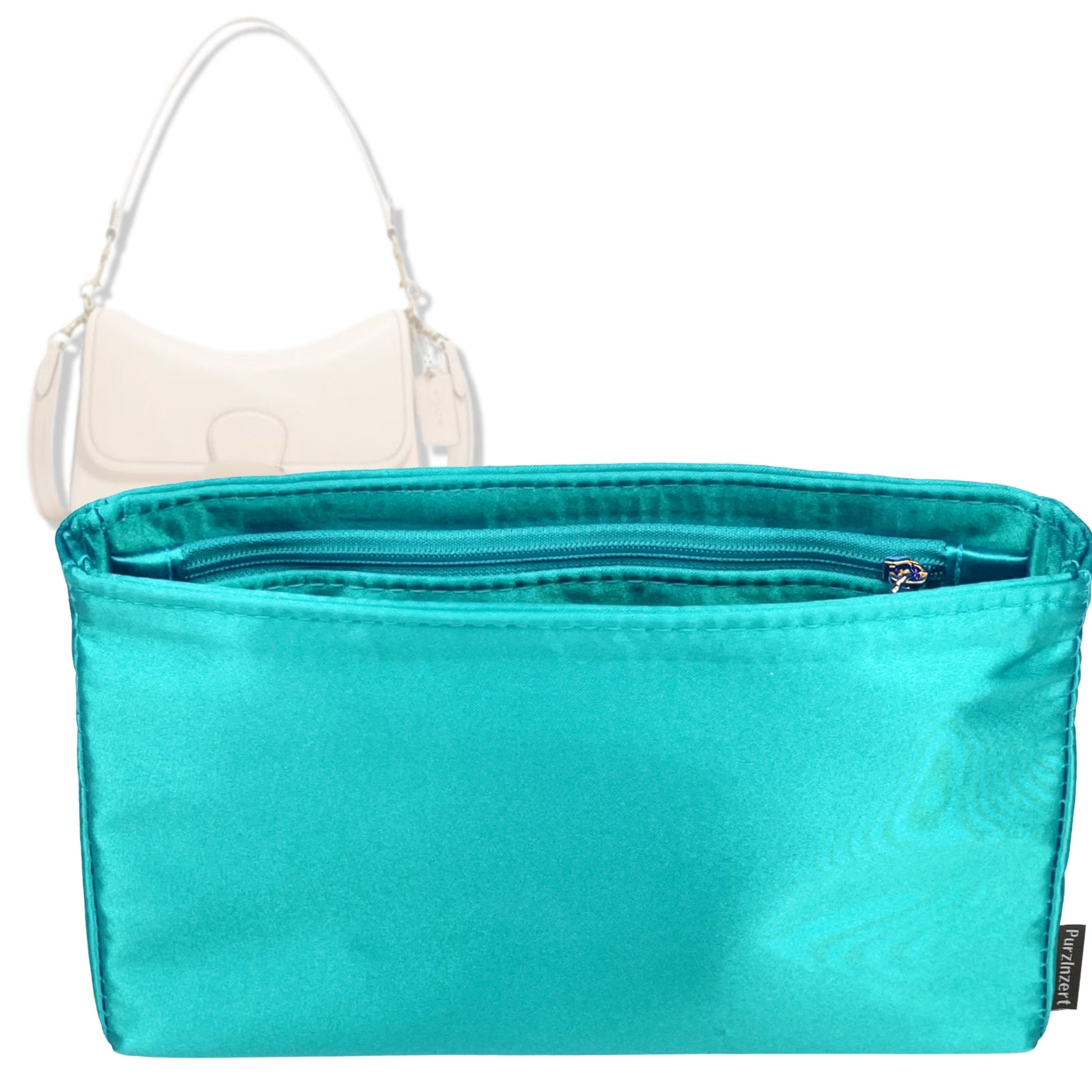 Bag Insert for (Coach, Soft Tabby Shoulder Bag) Organizer Tote Purse Organiser Liner Shaper [Premium Silk Material]