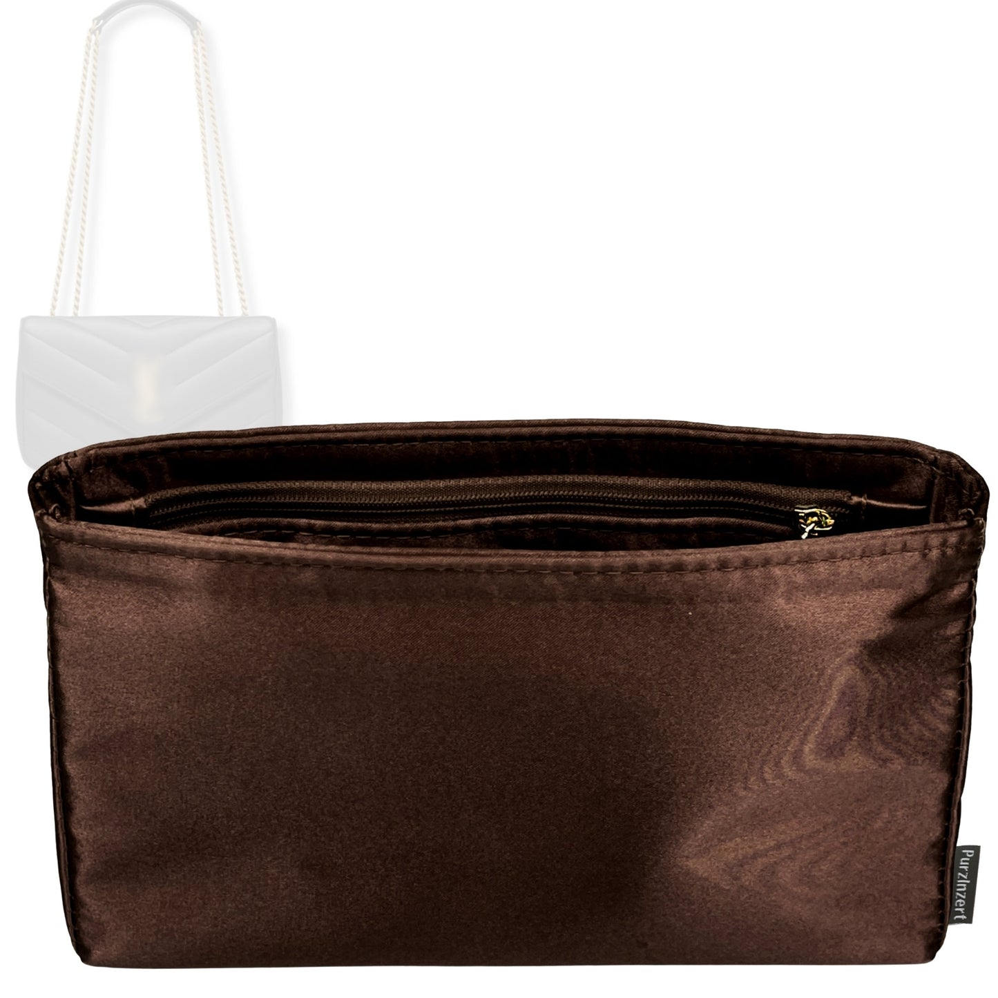 Bag Insert for (Saint Laurent (YSL), Mini Loulou in Matelasse) Organizer Tote Purse Organiser Liner Shaper [Premium Silk Material]