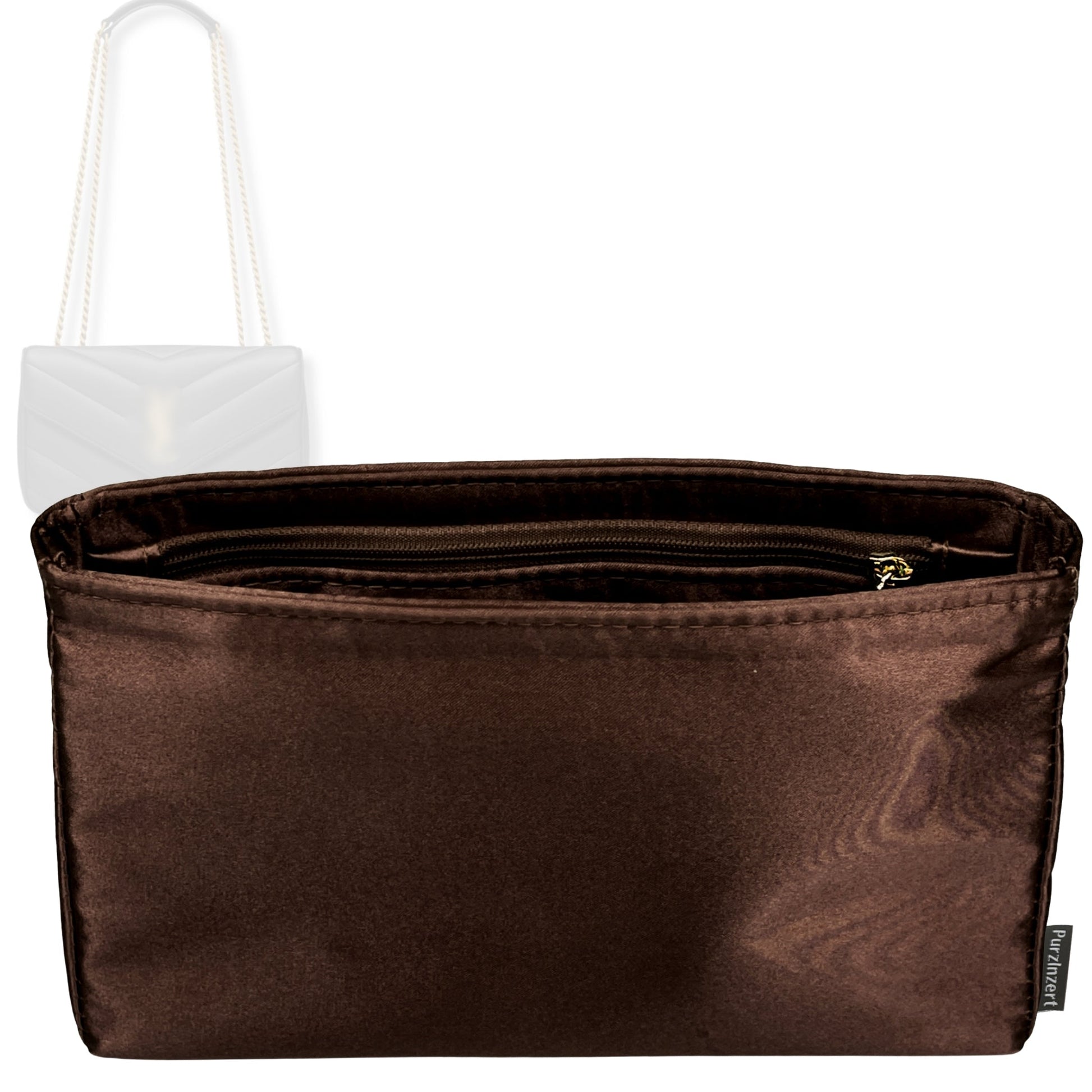 Bag Insert for (Saint Laurent (YSL), Mini Loulou in Matelasse) Organizer Tote Purse Organiser Liner Shaper [Premium Silk Material]