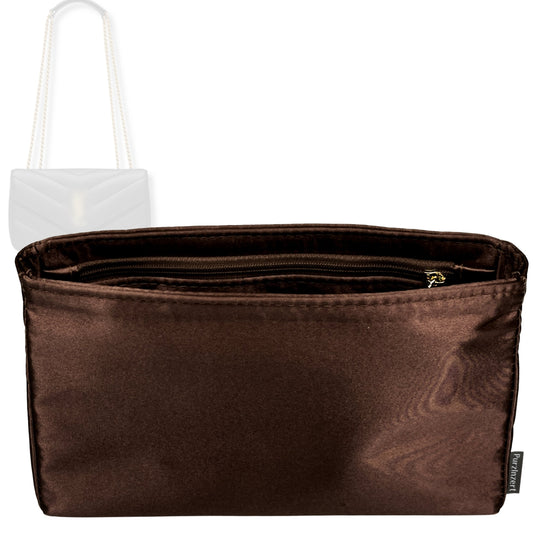 Bag Insert for (Saint Laurent (YSL), Mini Loulou in Matelasse) Organizer Tote Purse Organiser Liner Shaper [Premium Silk Material]