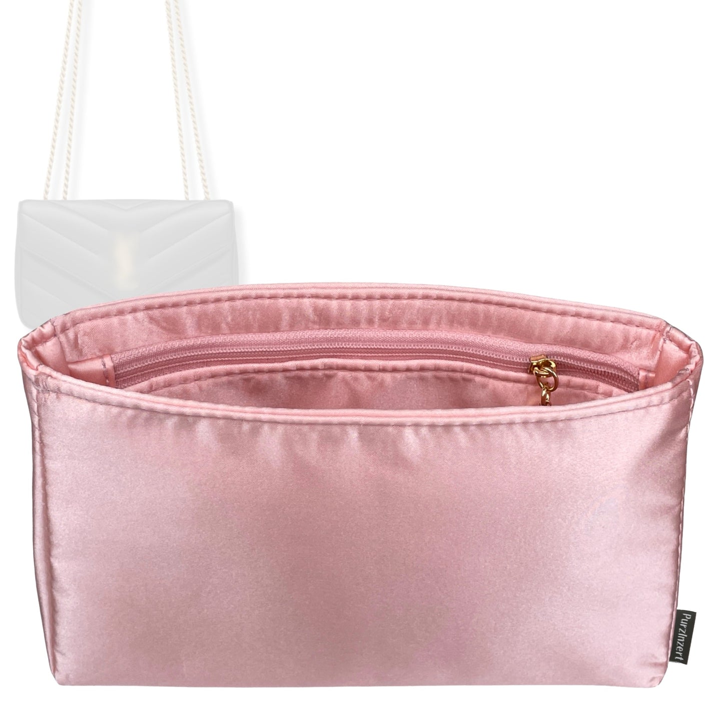 Bag Insert for (Saint Laurent (YSL), Small Loulou in Matelasse) Organizer Tote Purse Organiser Liner Shaper [Premium Silk Material]