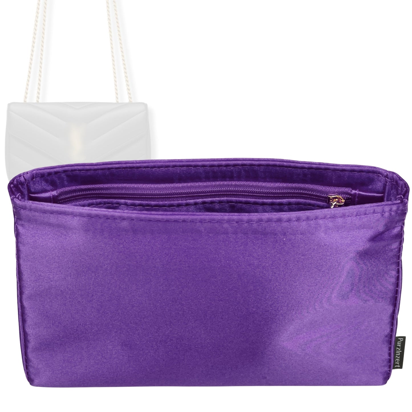 Bag Insert for (Saint Laurent (YSL), Medium Loulou in Matelasse) Organizer Tote Purse Organiser Liner Shaper [Premium Silk Material]