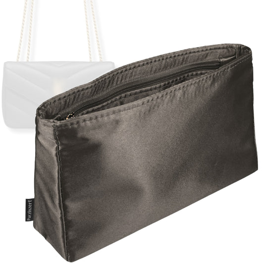 Bag Insert for (Saint Laurent (YSL), Large Loulou in Matelasse) Organizer Tote Purse Organiser Liner Shaper [Premium Silk Material]