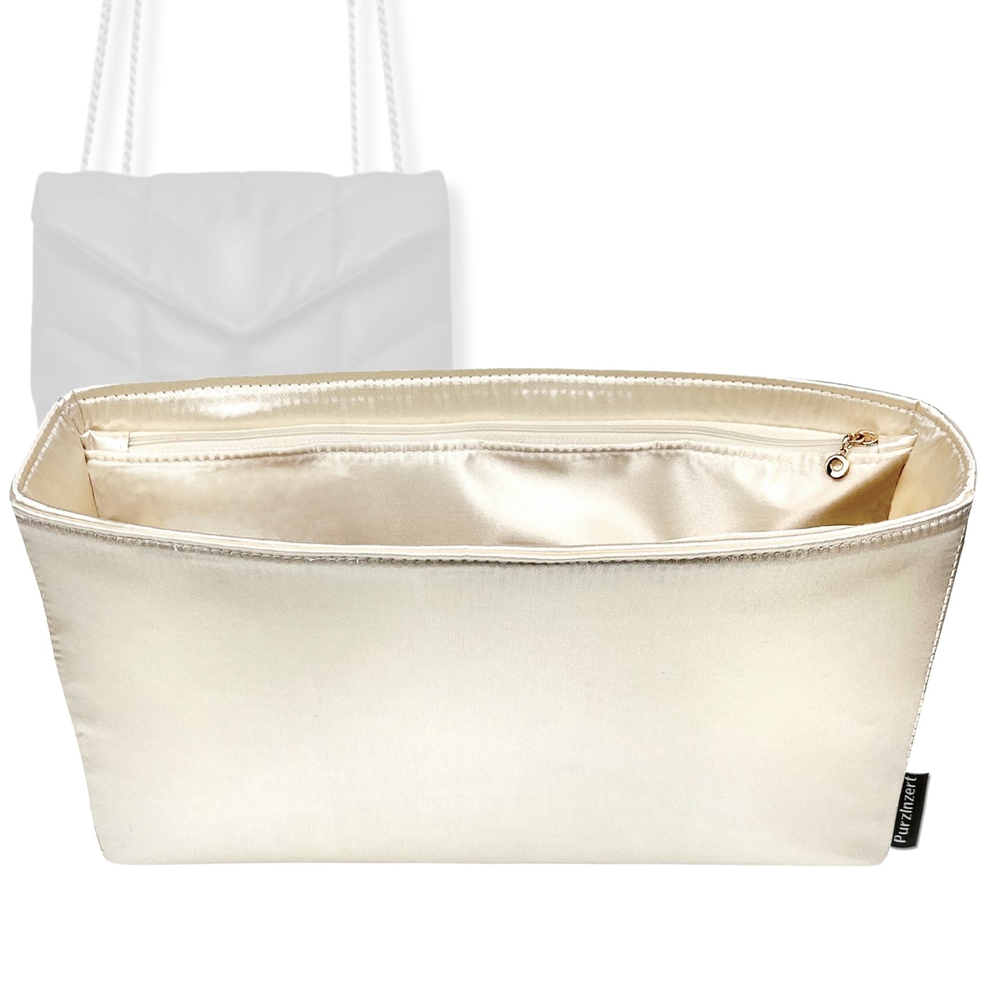 Bag Insert for (Saint Laurent (YSL), Medium Puffer) Organizer Tote Purse Organiser Liner Shaper [Premium Silk Material]