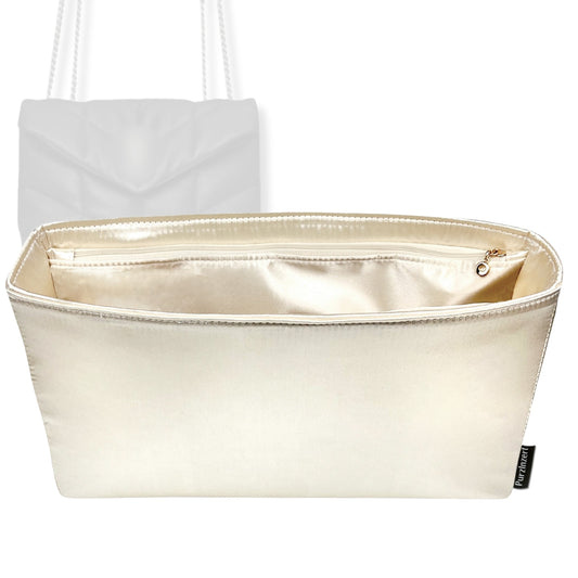 Bag Insert for (Saint Laurent (YSL), Medium Puffer) Organizer Tote Purse Organiser Liner Shaper [Premium Silk Material]