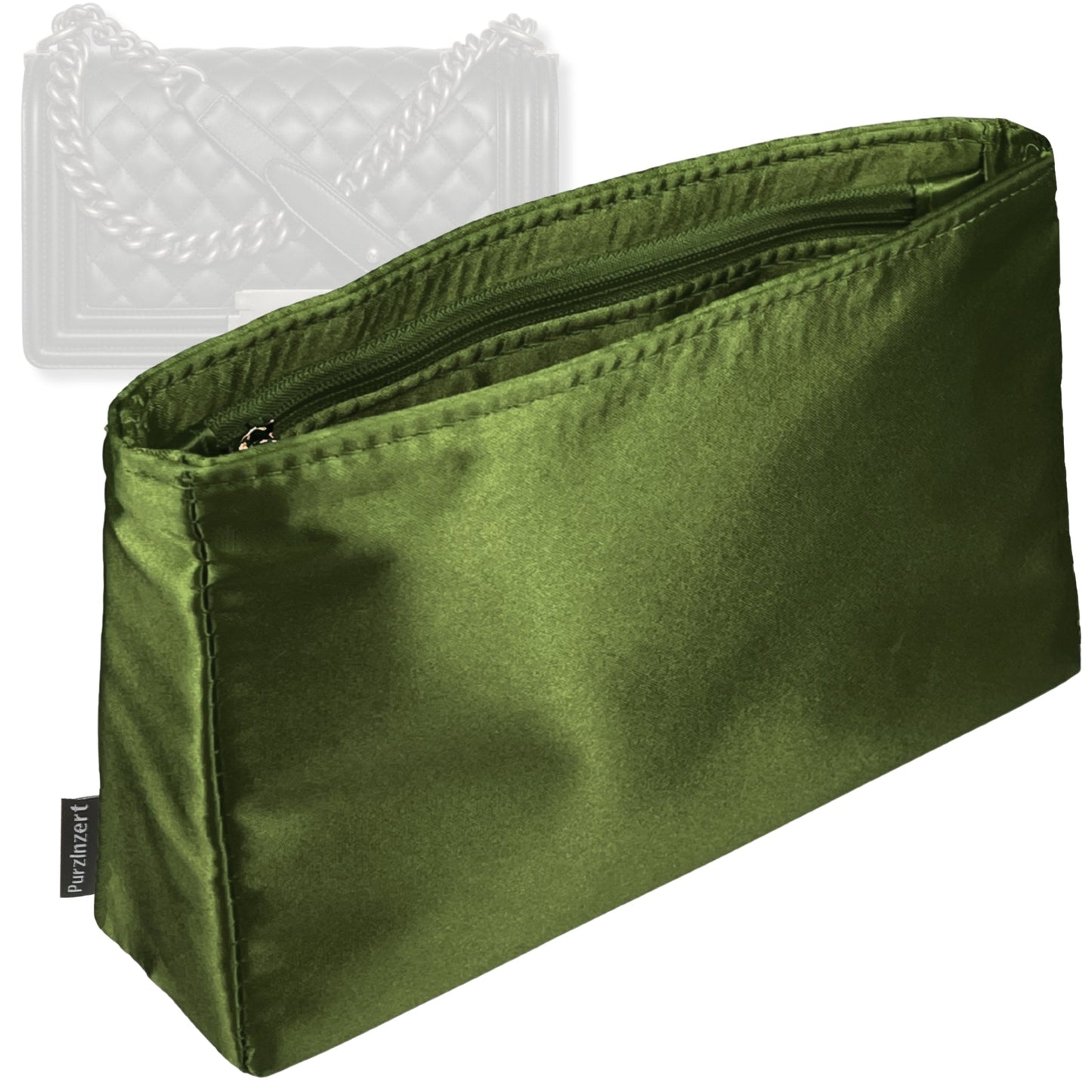 Bag Insert for (Chanel, Boy Chanel Handbag 25W 15H) Organizer Tote Purse Organiser Liner Shaper [Premium Silk Material]