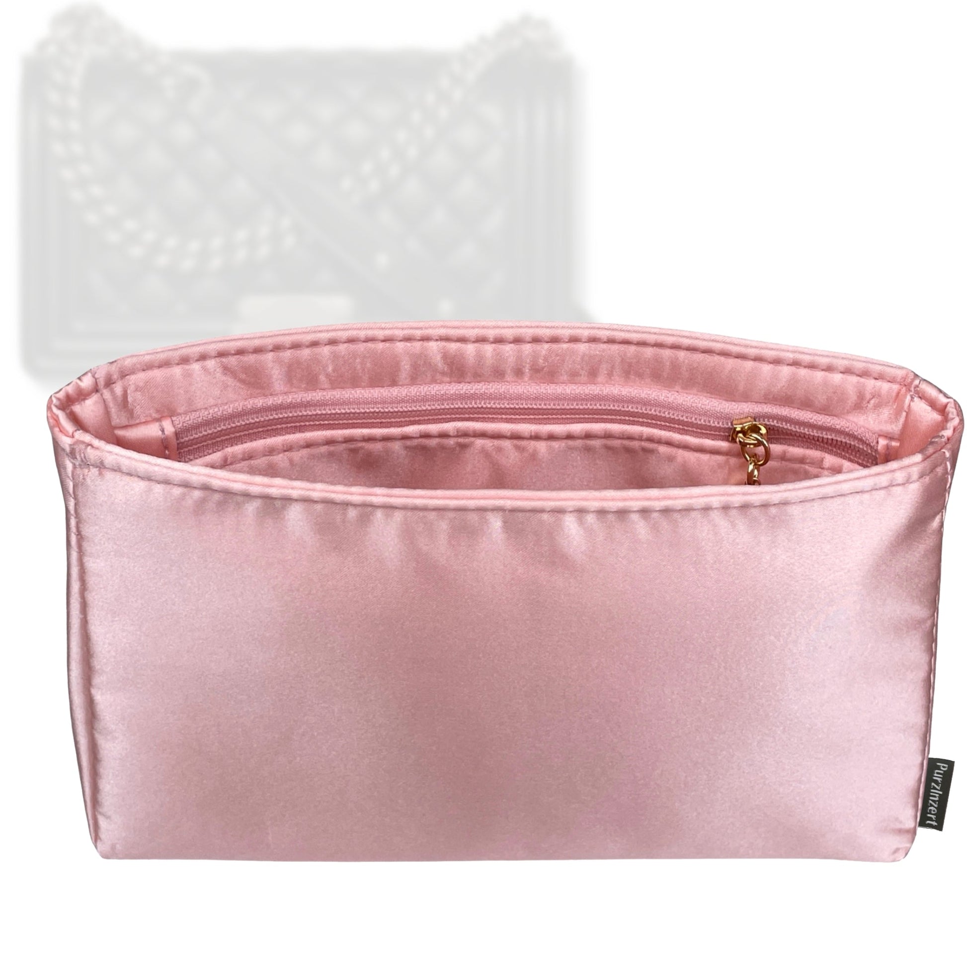 Bag Insert for (Chanel, Large Boy Chanel Handbag) Organizer Tote Purse Organiser Liner Shaper [Premium Silk Material]