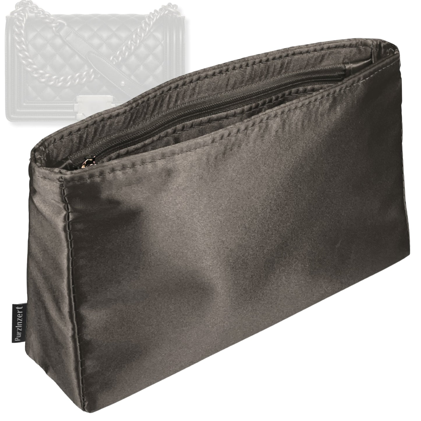 Bag Insert for (Chanel, Small Boy Chanel Handbag) Organizer Tote Purse Organiser Liner Shaper [Premium Silk Material]