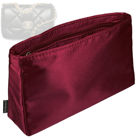 Bag Insert for (Chanel, Chanel 19 Handbag 26W 16H) Organizer Tote Purse Organiser Liner Shaper [Premium Silk Material]