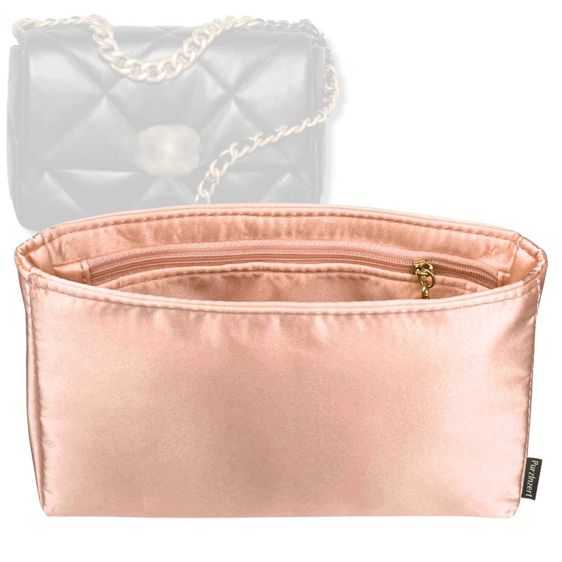Bag Insert for (Chanel, Chanel 19 Maxi Handbag) Organizer Tote Purse Organiser Liner Shaper [Premium Silk Material]