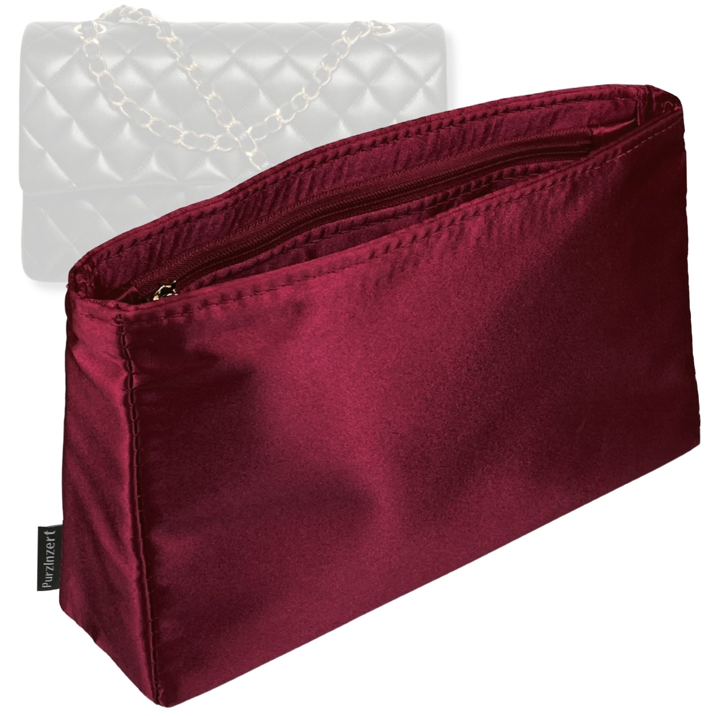 Bag Insert for (Chanel, Large Classic Handbag) Organizer Tote Purse Organiser Liner Shaper [Premium Silk Material]