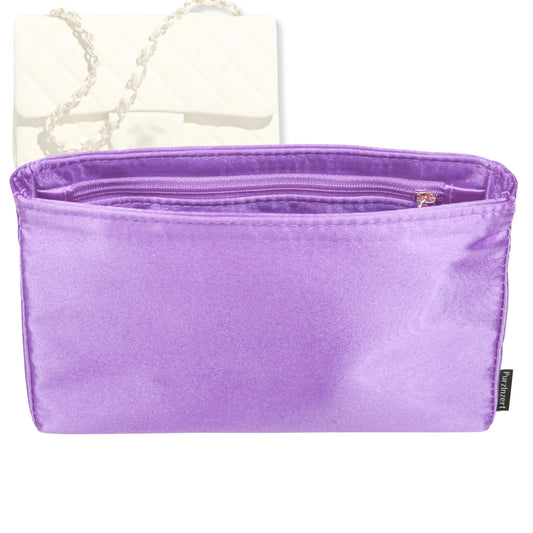 Bag Insert for (Chanel, Mini Classic Handbag 20W 12H) Organizer Tote Purse Organiser Liner Shaper [Premium Silk Material]