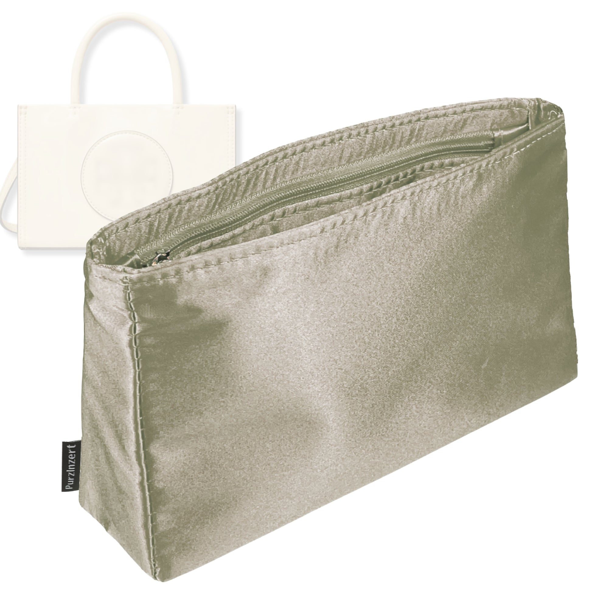 Bag Insert for (Tory Burch, Ella Mini Tote) Organizer Tote Purse Organiser Liner Shaper [Premium Silk Material]