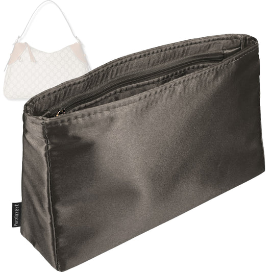Bag Insert for (Gucci, GG Emblem small shoulder bag, 9.6W x 6.3H x 2D) Organizer Tote Purse Organiser Liner Shaper [Premium Silk Material]