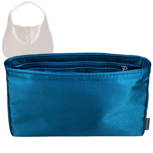 Bag Insert for (Gucci, Jackie 1961 Medium Bag 10.8W, 10.8W x 7.5H x 1.6D) Organizer Tote Purse Organiser Liner Shaper [Premium Silk Material]