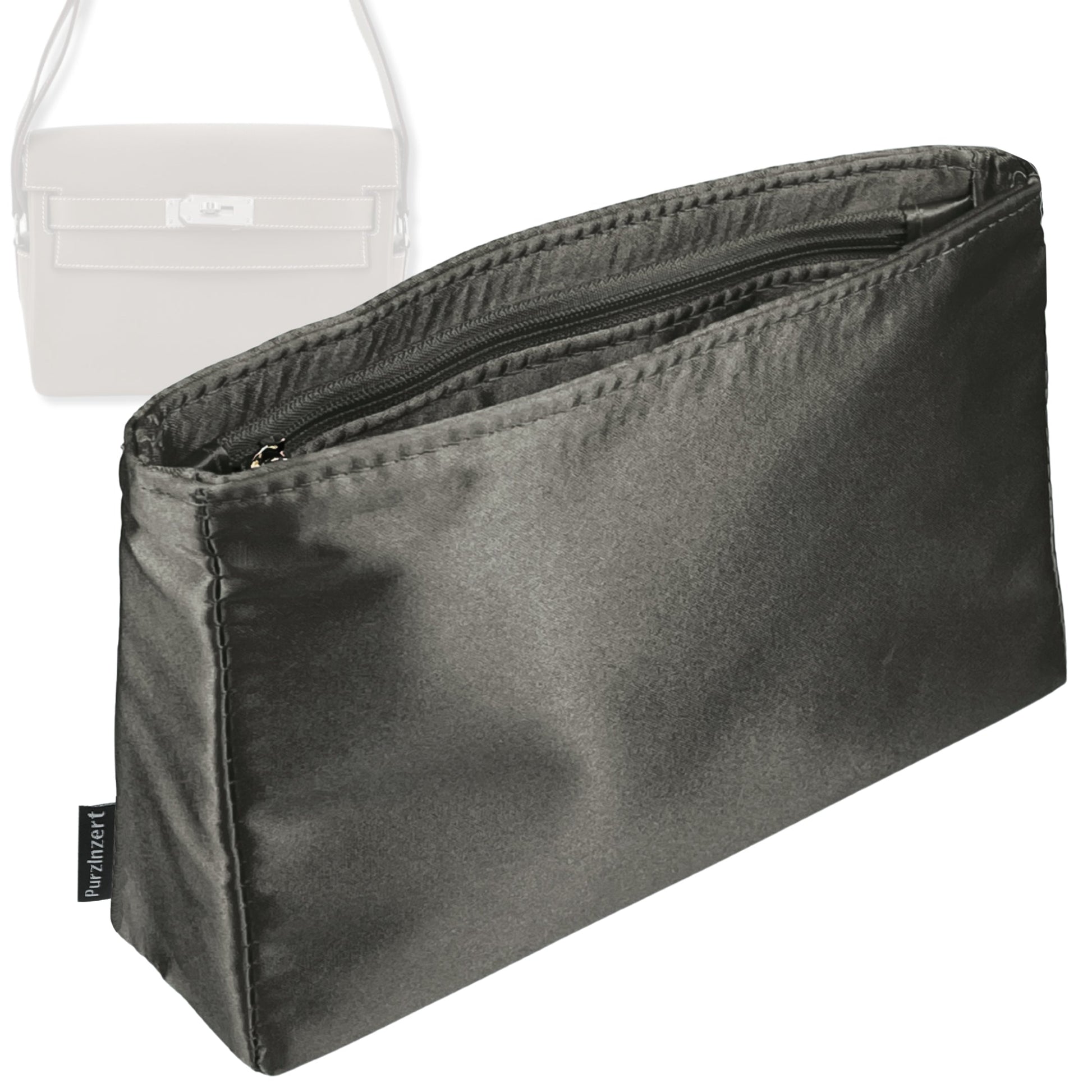 Bag Insert for (Hermes, Kelly Messenger PM bag) Organizer Tote Purse Organiser Liner Shaper [Premium Silk Material]