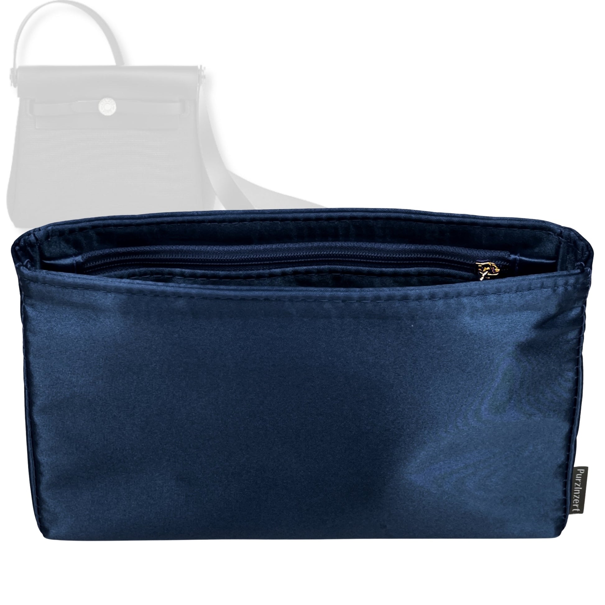 Bag Insert for (Hermes, Herbag Zip Mini 20) Organizer Tote Purse Organiser Liner Shaper [Premium Silk Material]