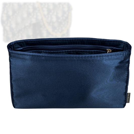 Bag Insert for (Dior, Small Saddle Pouch with Chain) Organizer Tote Purse Organiser Liner Shaper [Premium Silk Material]