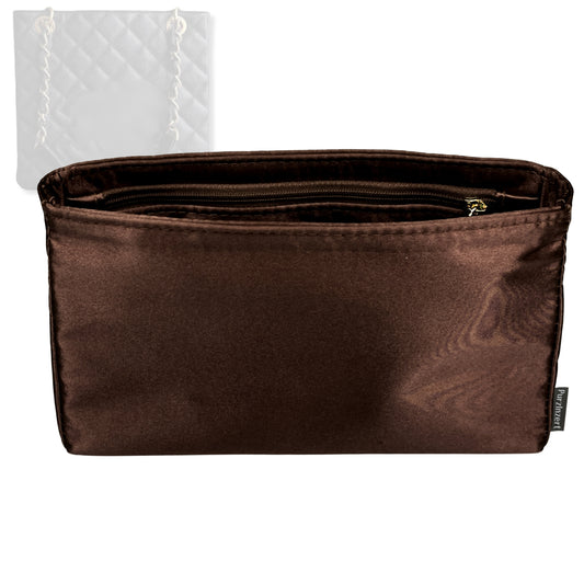 Bag Insert for (Chanel, Petite Shopping Tote) Organizer Tote Purse Organiser Liner Shaper [Premium Silk Material]