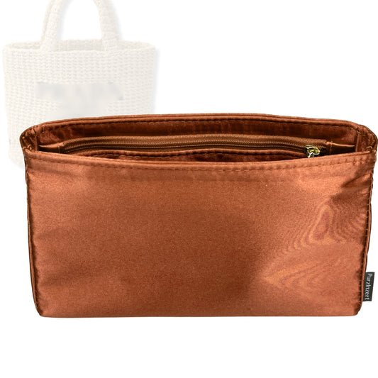 Bag Insert for (Prada, Small Crochet tote bag) Organizer Tote Purse Organiser Liner Shaper [Premium Silk Material]