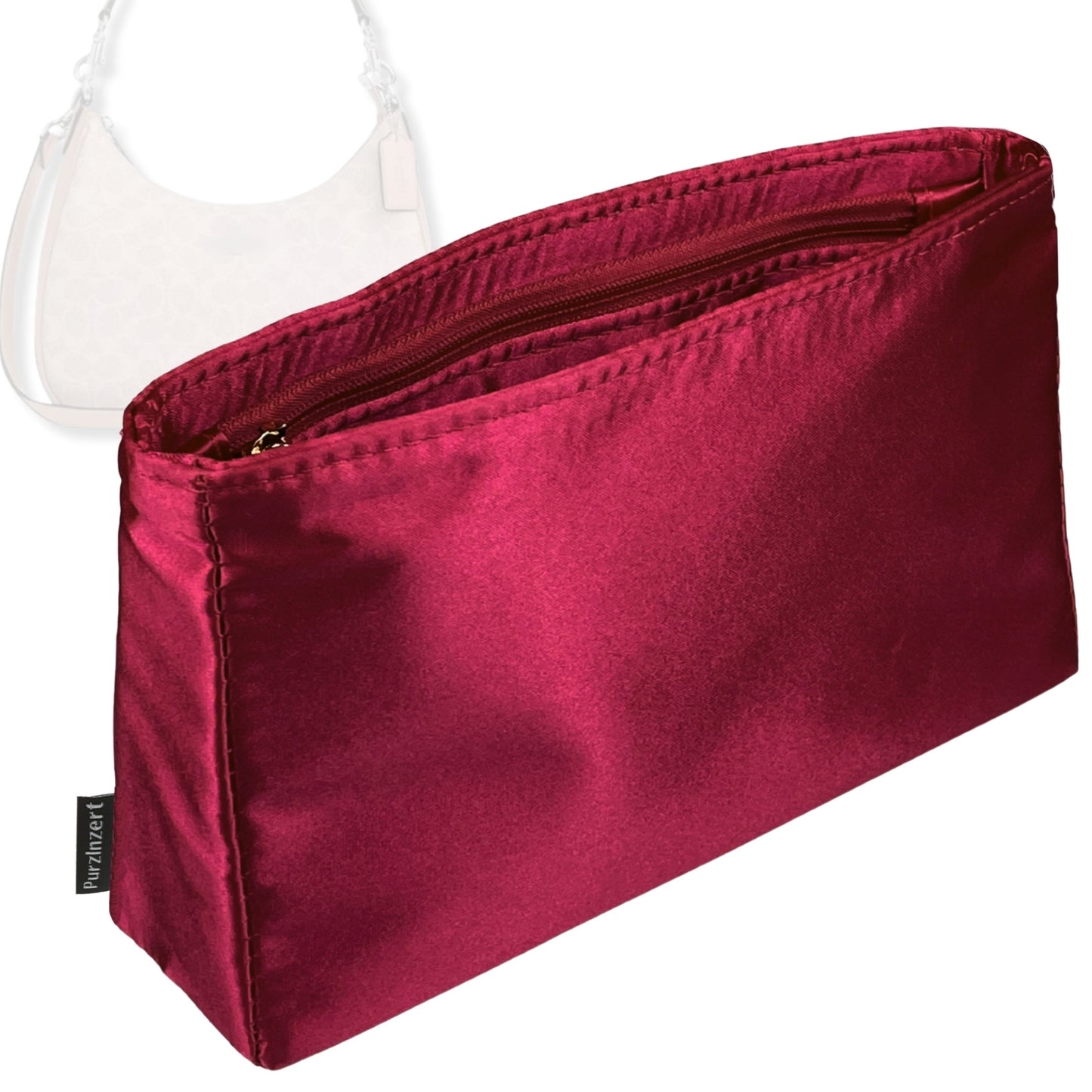 Bag Insert for (Coach, Teri Hobo Bag) Organizer Tote Purse Organiser Liner Shaper [Premium Silk Material]