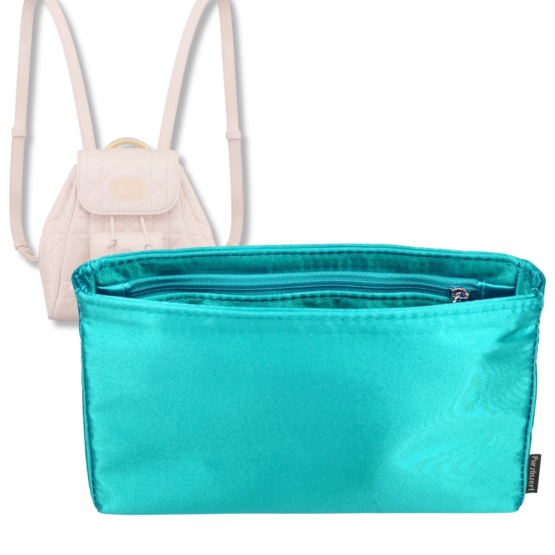 Bag Insert for (Dior, Nano Caro Backpack) Organizer Tote Purse Organiser Liner Shaper [Premium Silk Material]
