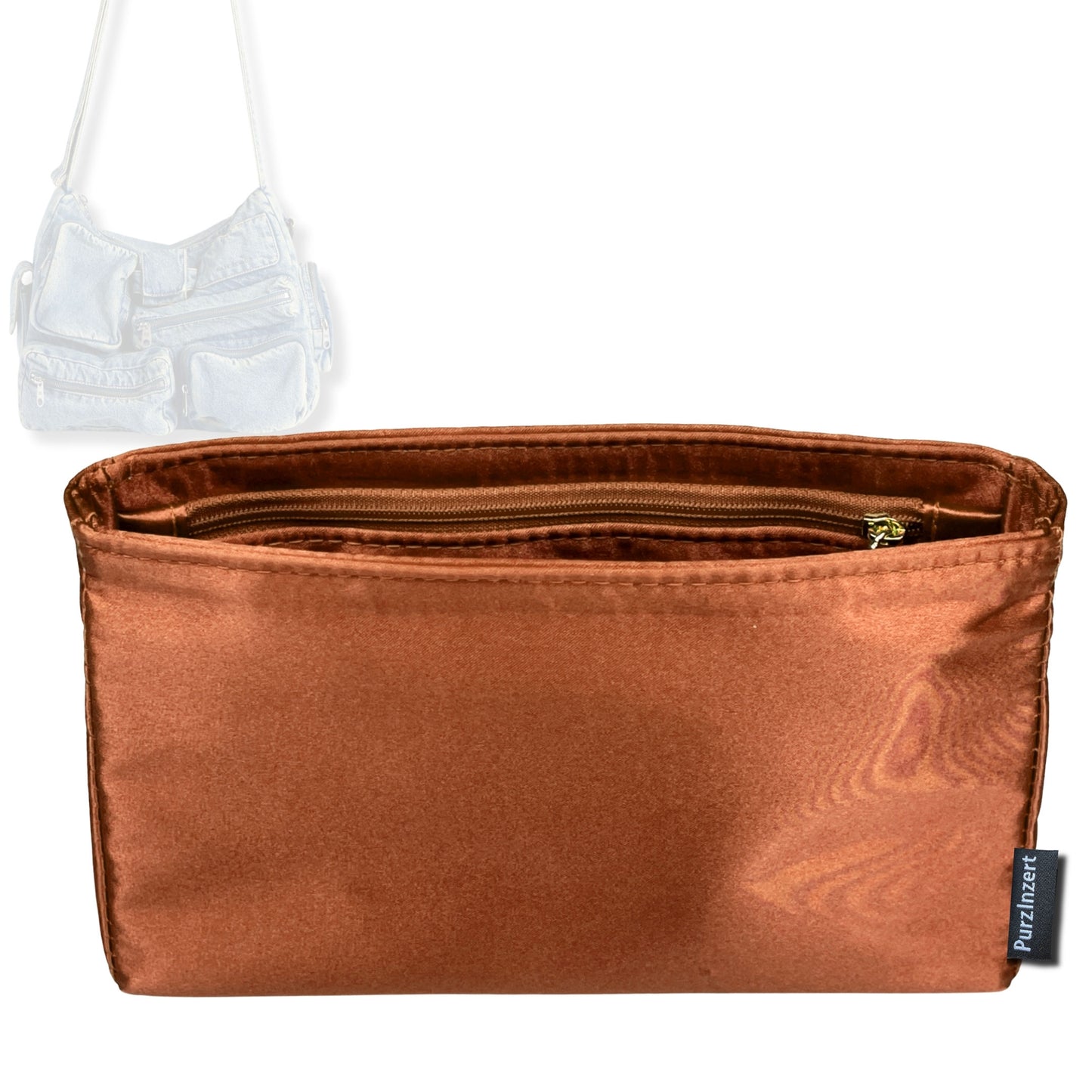 Bag Insert for (Balenciaga, Men Superbusy Messenger Bag in Vintage Blue) Organizer Tote Purse Organiser Liner Shaper [Premium Silk Material]