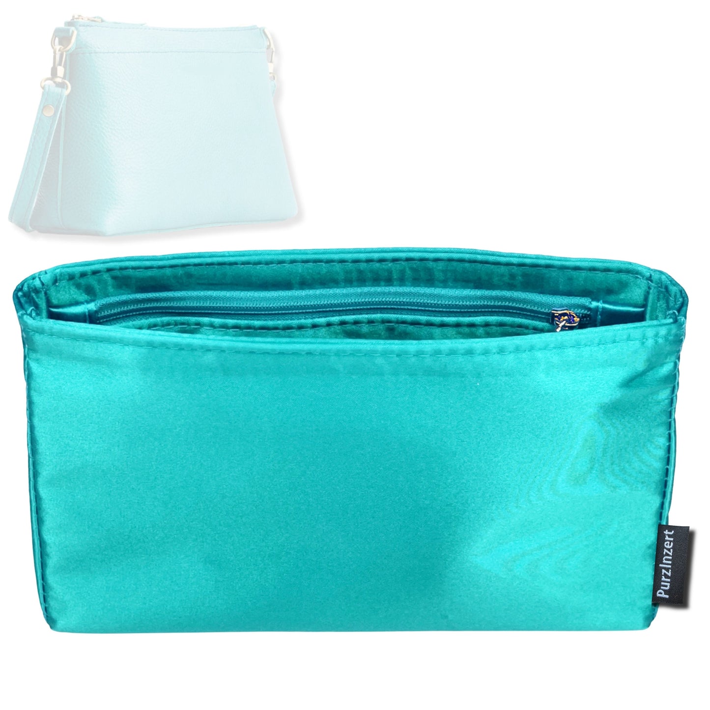Bag Insert for (Portland Leather Goods, Poppy Purse Classic) Organizer Tote Purse Organiser Liner Shaper [Premium Silk Material]