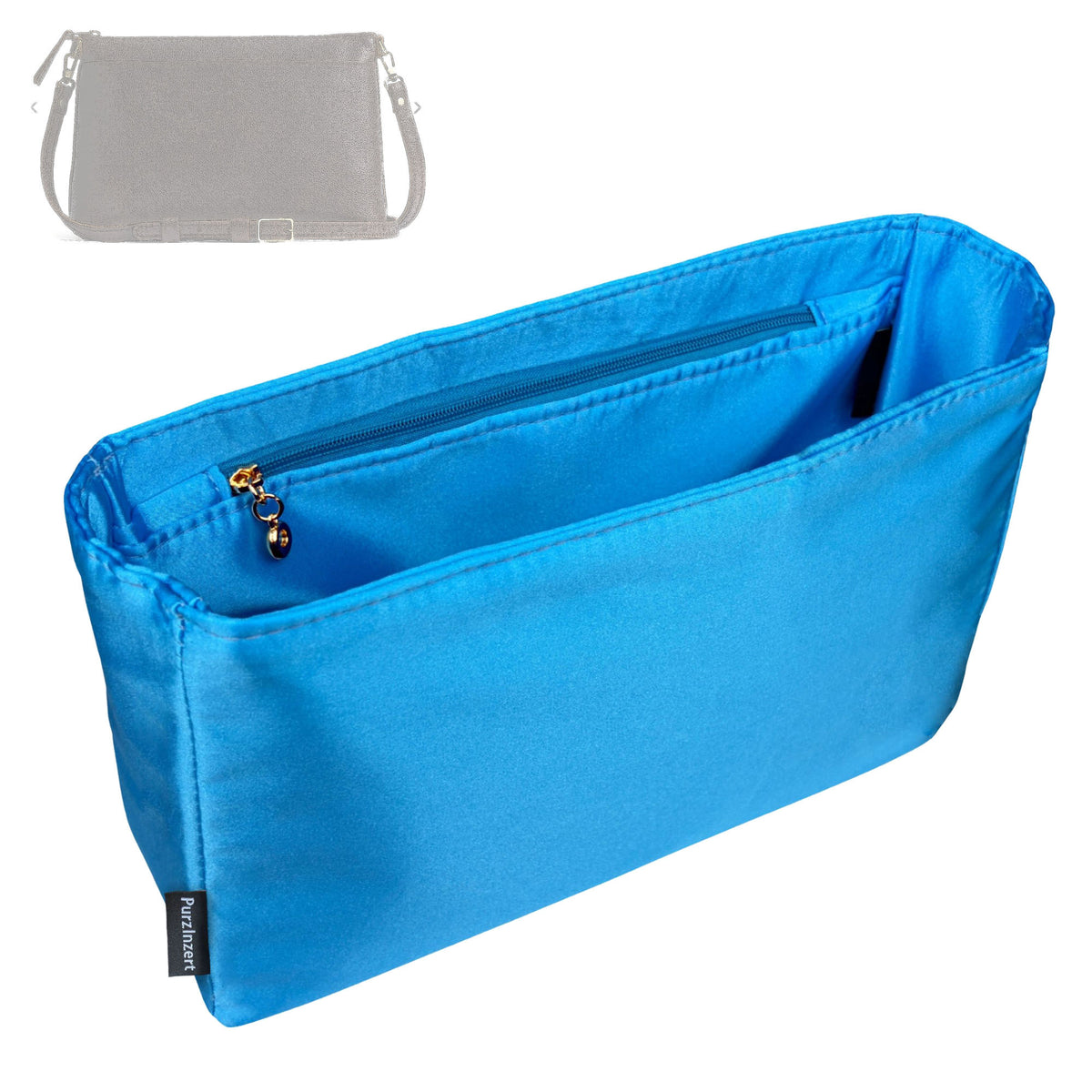 Bag Insert for (Portland Leather Goods, Poppy Purse Large) Organizer Tote Purse Organiser Liner Shaper [Premium Silk Material]