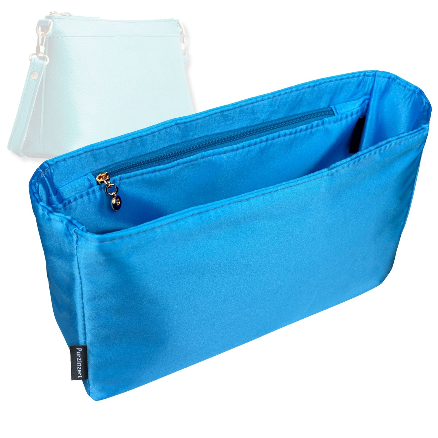 Bag Insert for (Portland Leather Goods, Poppy Purse Large) Organizer Tote Purse Organiser Liner Shaper [Premium Silk Material]