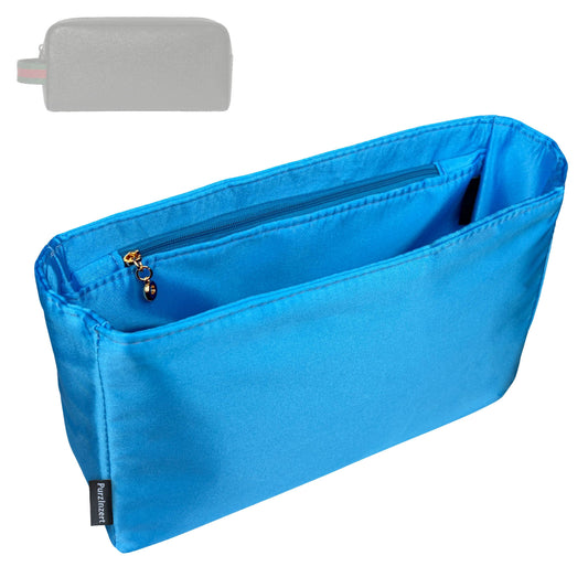 Bag Insert for (Gucci, Porter small toiletry case) Organizer Tote Purse Organiser Liner Shaper [Premium Silk Material]