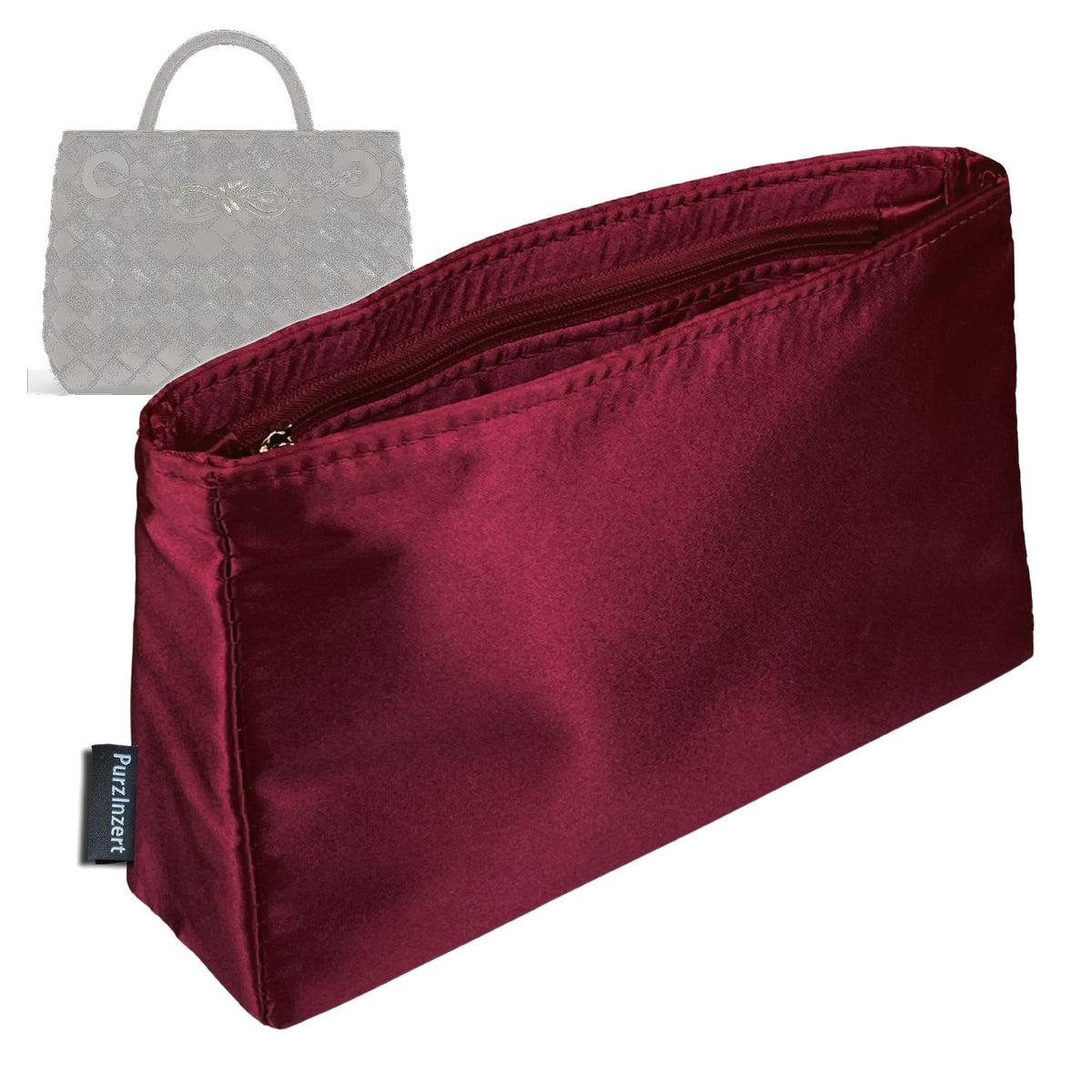 Bag Insert for (Bottega Veneta, Mini Andiamo) Organizer Tote Purse Organiser Liner Shaper [Premium Silk Material]