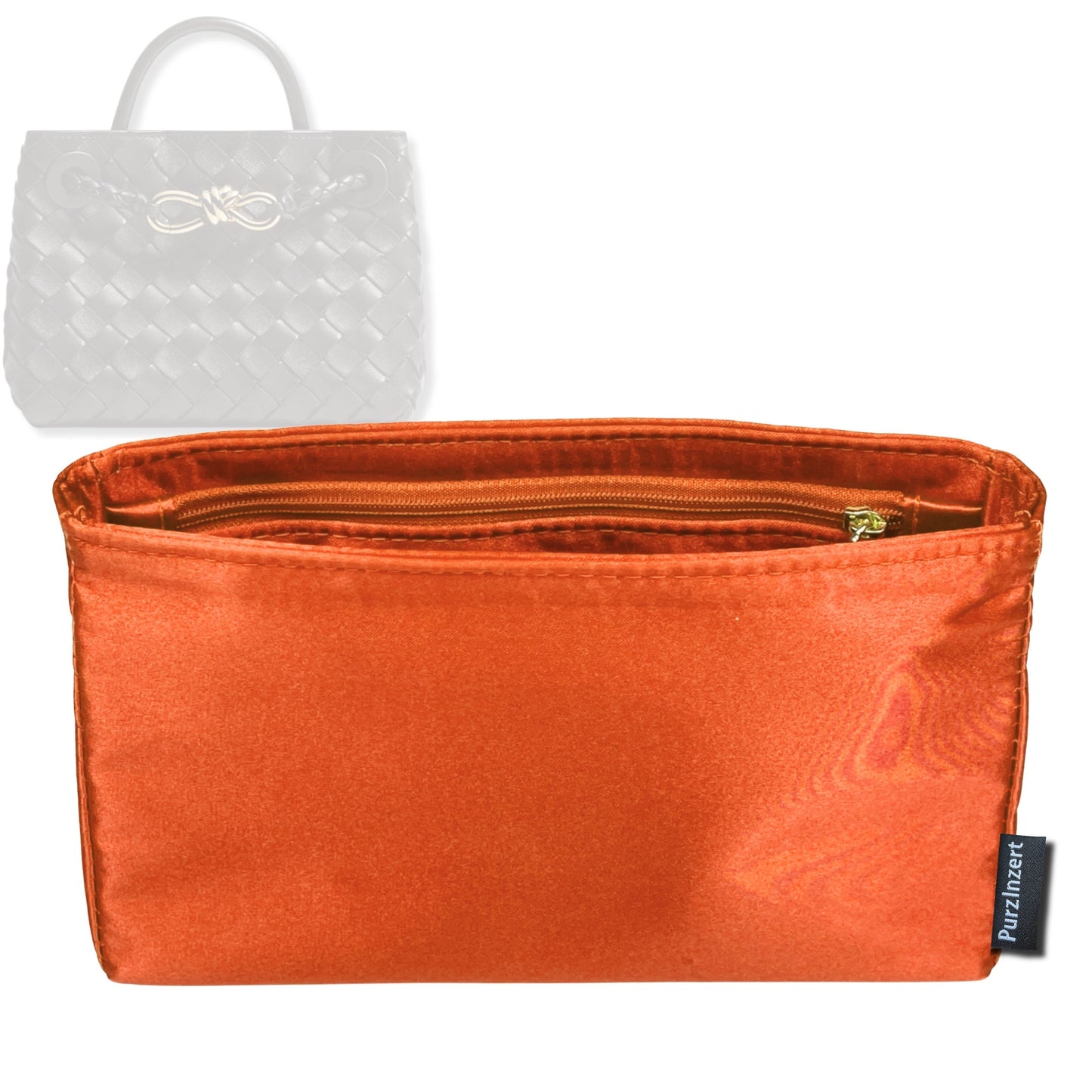 Bag Insert for (Bottega Veneta, Mini Andiamo) Organizer Tote Purse Organiser Liner Shaper [Premium Silk Material]
