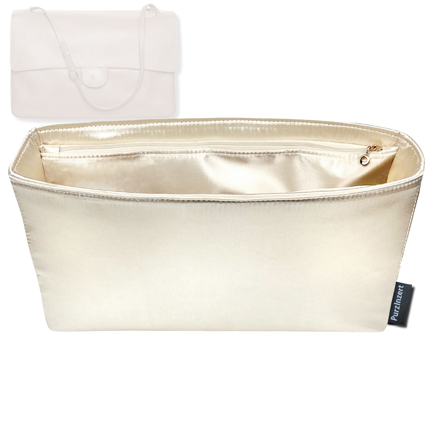 Bag Insert for (Chanel, Maxi Flapbag 38cm) Organizer Tote Purse Organiser Liner Shaper [Premium Silk Material]