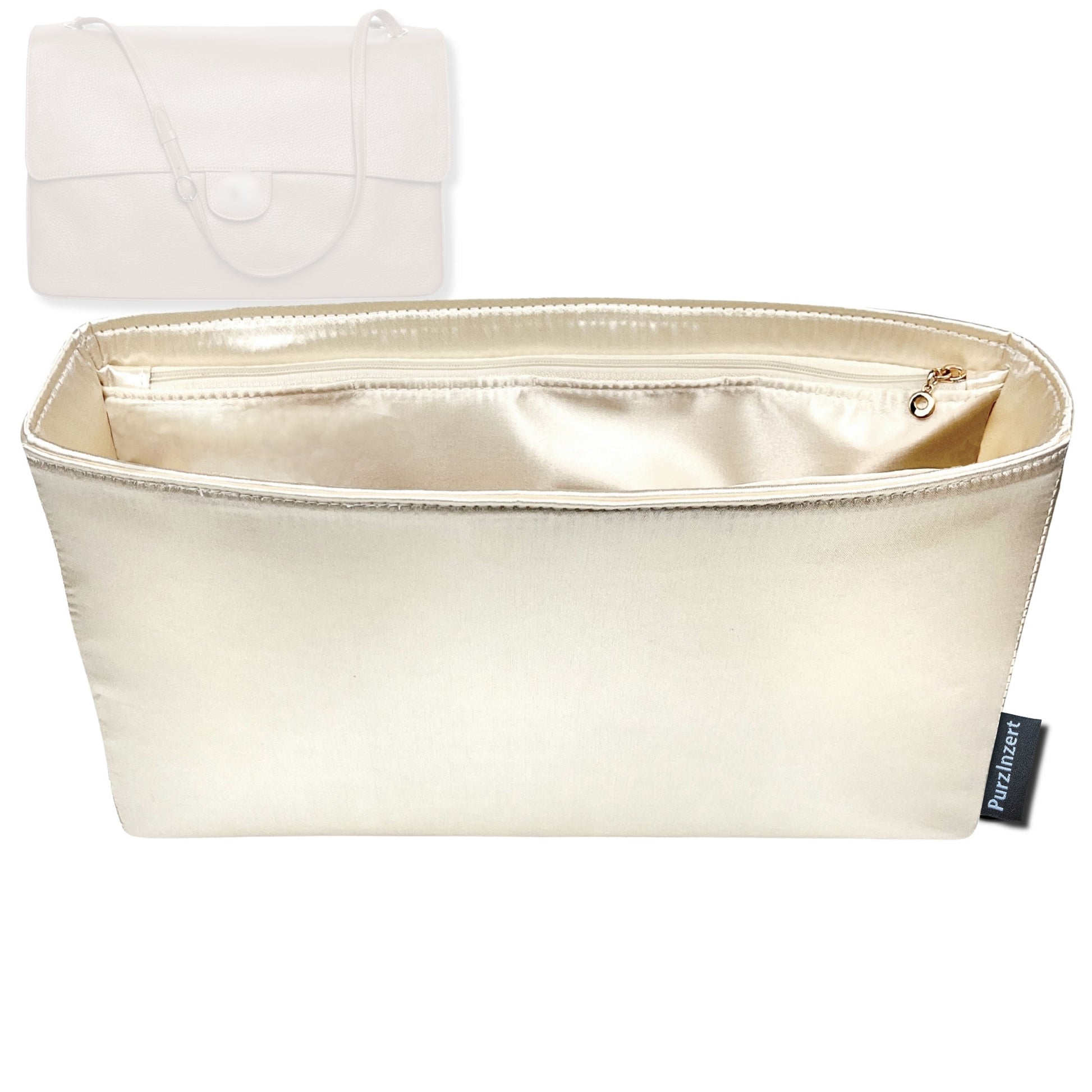Bag Insert for (Chanel, Maxi Flapbag 38cm) Organizer Tote Purse Organiser Liner Shaper [Premium Silk Material]