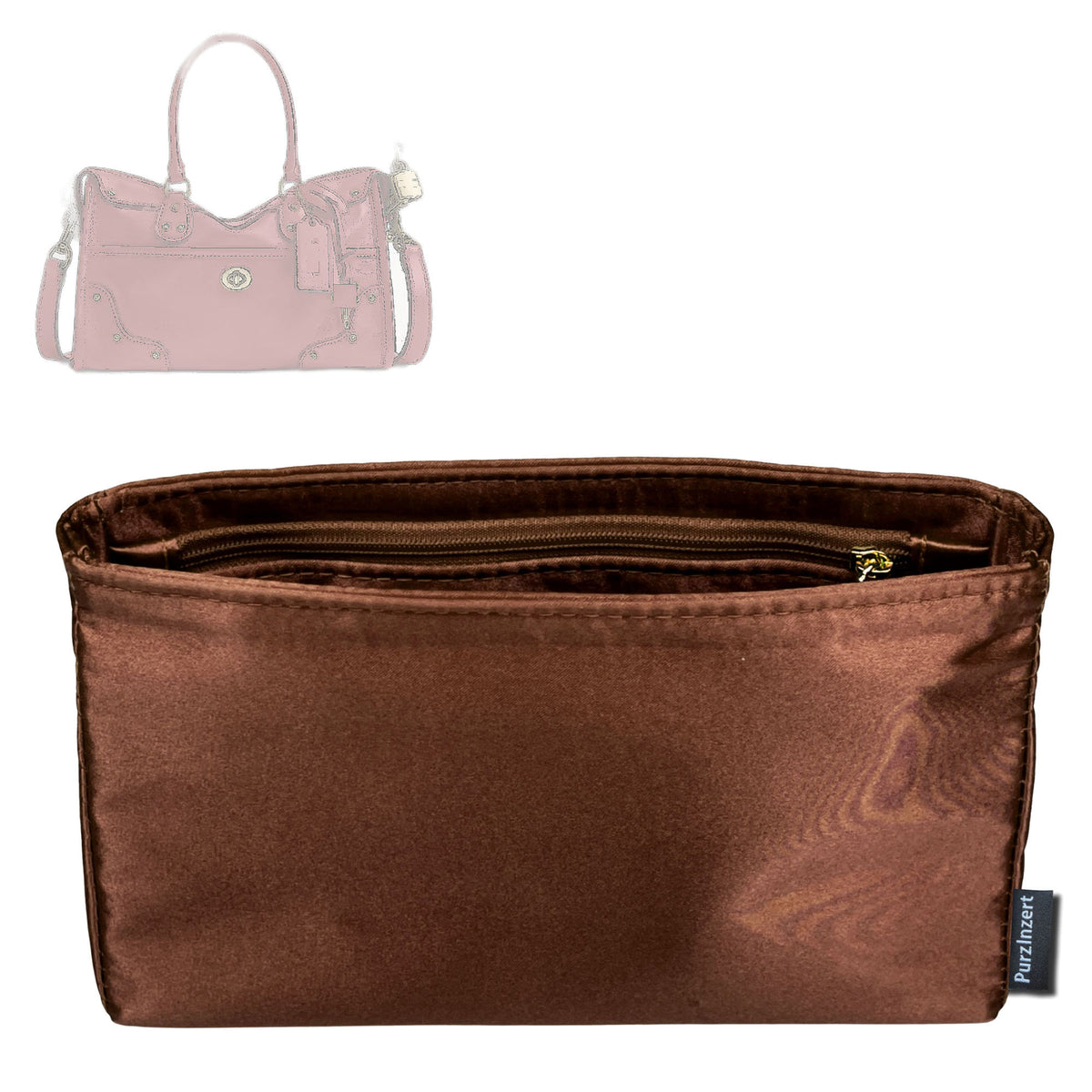 Bag Insert for (Coach, RHYDER SATCHEL BAG 24) Organizer Tote Purse Organiser Liner Shaper [Premium Silk Material]