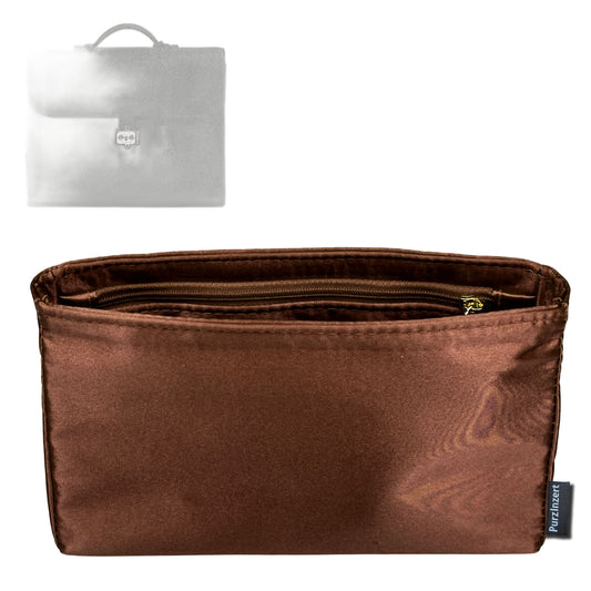 Bag Insert for (Hermes, Sac a depeches light 1-37 briefcase) Organizer Tote Purse Organiser Liner Shaper [Premium Silk Material]