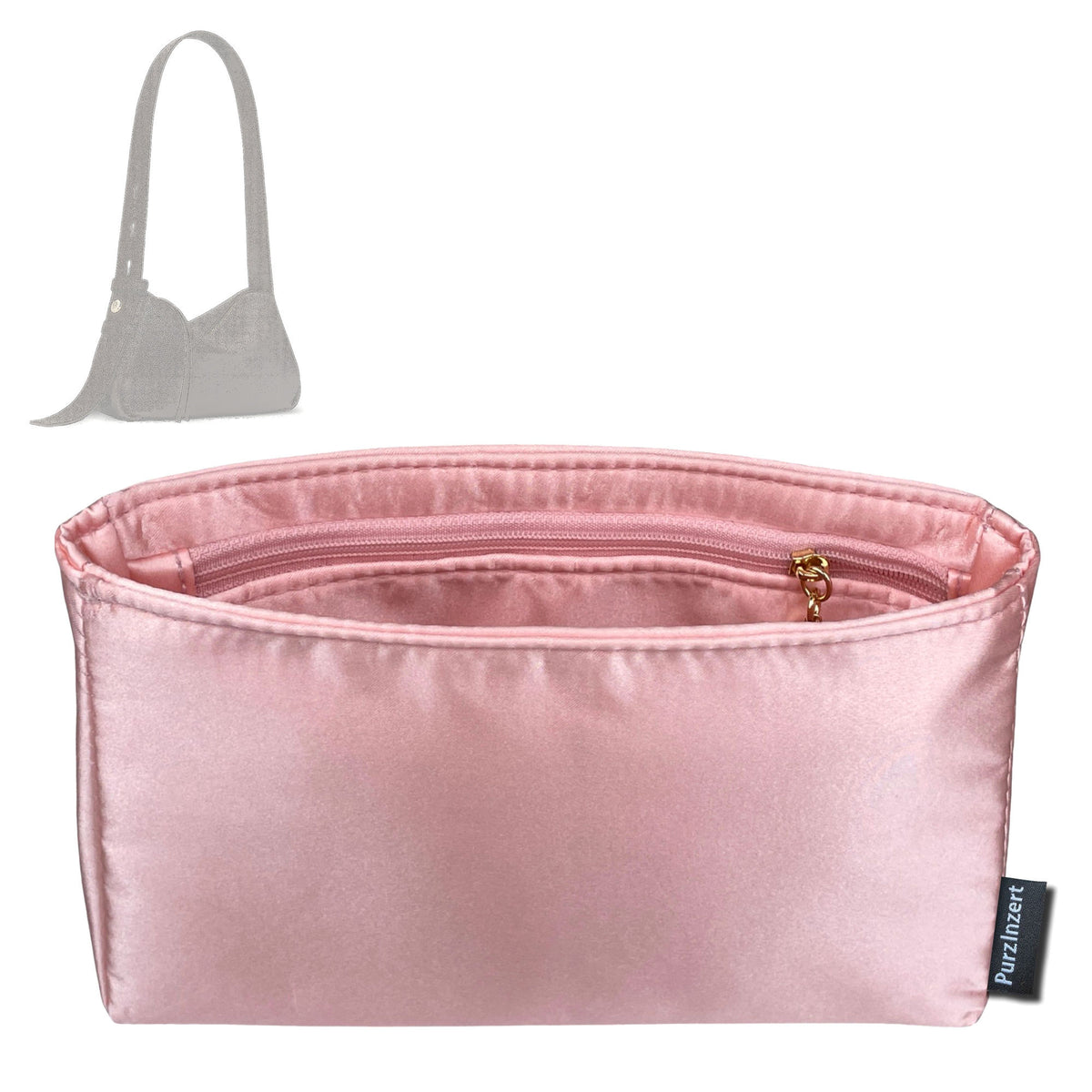Bag Insert for (Tory Burch, Small Romy Shoulder Bag) Organizer Tote Purse Organiser Liner Shaper [Premium Silk Material]