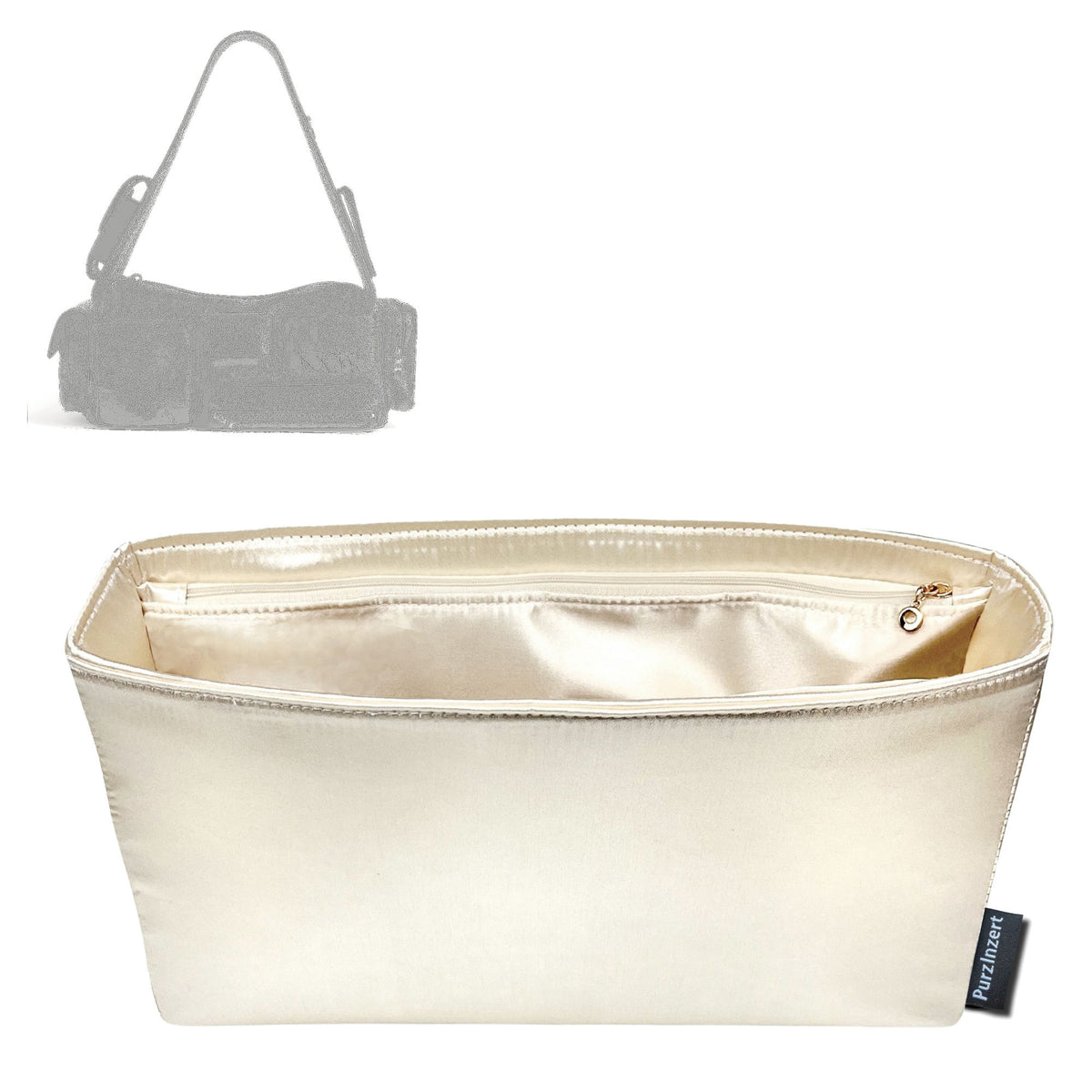 Bag Insert for (Balenciaga, Men's Superbusy Sling Bag Small in Black) Organizer Tote Purse Organiser Liner Shaper [Premium Silk Material]