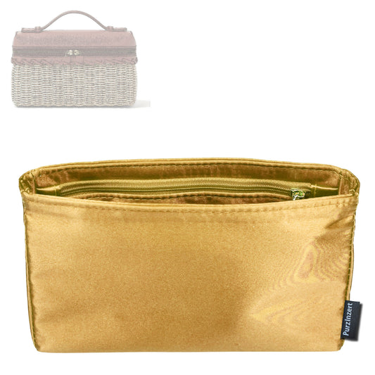 Bag Insert for (Loro Piana, Extra Pocket L19 East-West wicker) Organizer Tote Purse Organiser Liner Shaper [Premium Silk Material]