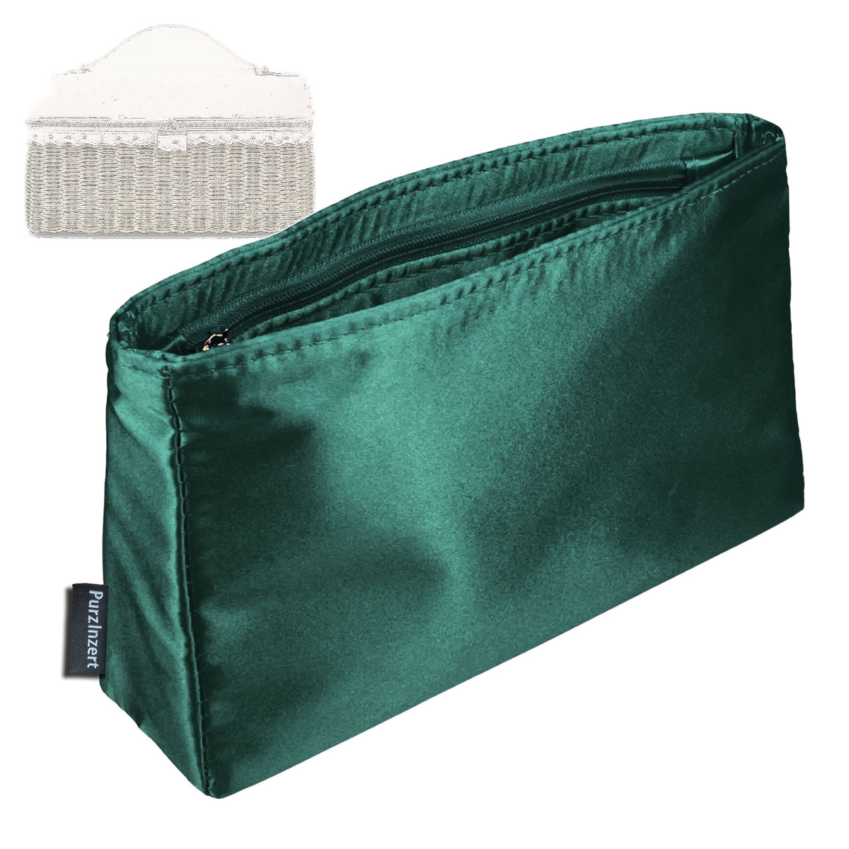Bag Insert for (Loro Piana, Extra Pocket L27 wicker) Organizer Tote Purse Organiser Liner Shaper [Premium Silk Material]